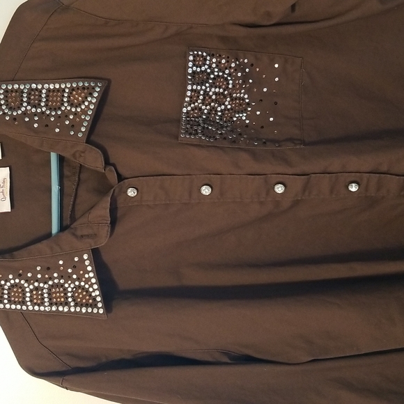 Women's Quaker Factory jean jacket with sequins, XL - Picture 2 of 4